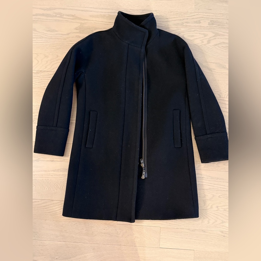 J. Crew Black Stadium Cloth Coat